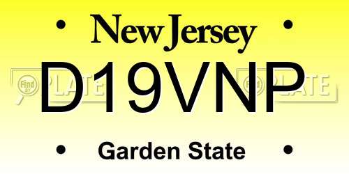 D19VNP New Jersey License Plate