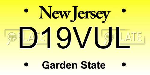 D19VUL New Jersey License Plate