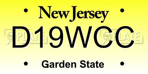 D19WCC New Jersey License Plate