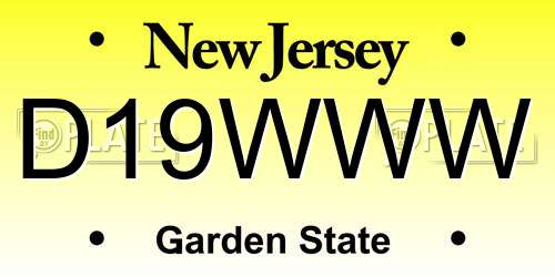 D19WWW New Jersey License Plate