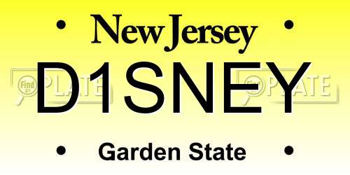 D1SNEY New Jersey License Plate
