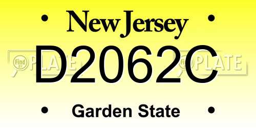 D2062C New Jersey License Plate