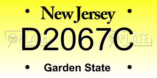 D2067C New Jersey License Plate