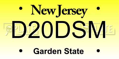D20DSM New Jersey License Plate
