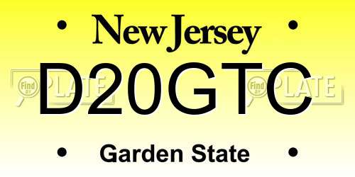 D20GTC New Jersey License Plate