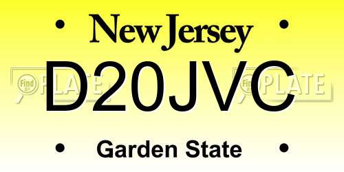 D20JVC New Jersey License Plate