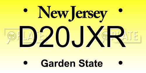 D20JXR New Jersey License Plate