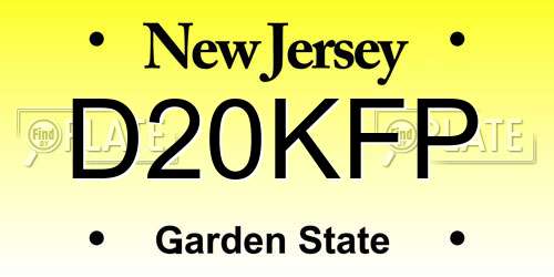 D20KFP New Jersey License Plate