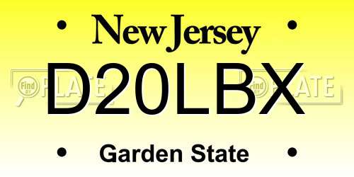 D20LBX New Jersey License Plate