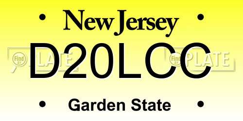 D20LCC New Jersey License Plate