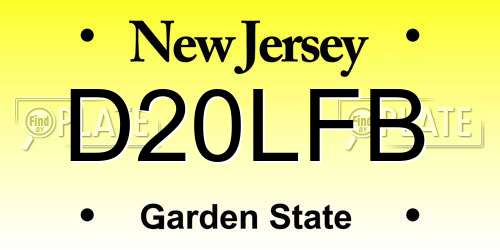 D20LFB New Jersey License Plate