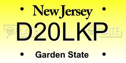 D20LKP New Jersey License Plate