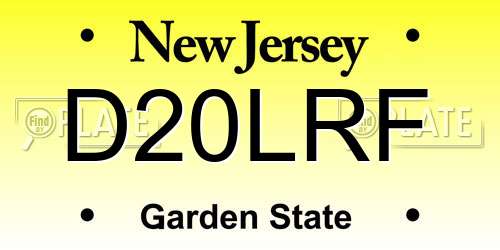 D20LRF New Jersey License Plate