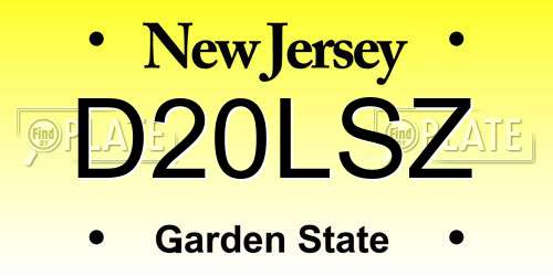 D20LSZ New Jersey License Plate