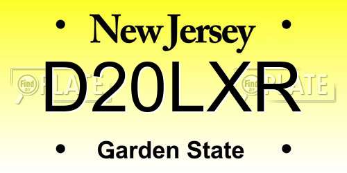 D20LXR New Jersey License Plate