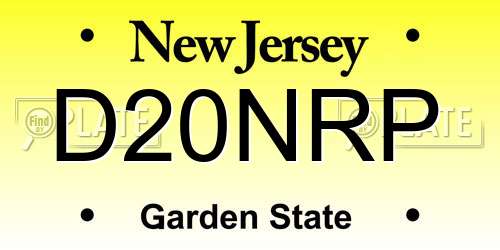 D20NRP New Jersey License Plate