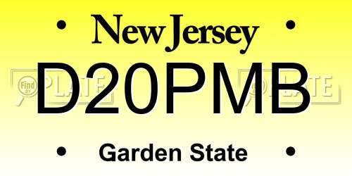 D20PMB New Jersey License Plate