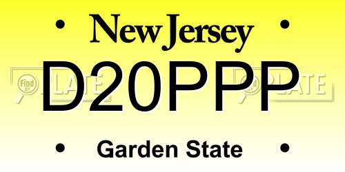 D20PPP New Jersey License Plate