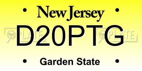D20PTG New Jersey License Plate