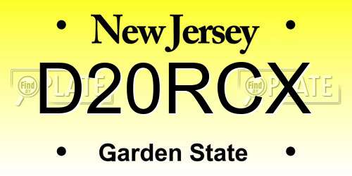 D20RCX New Jersey License Plate