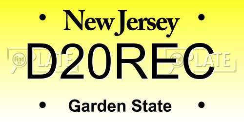 D20REC New Jersey License Plate