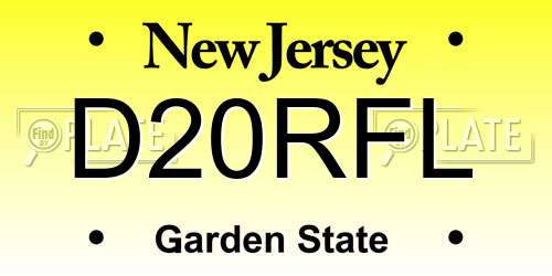 D20RFL New Jersey License Plate