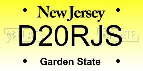 D20RJS New Jersey License Plate