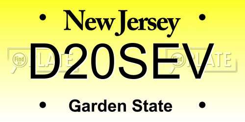 D20SEV New Jersey License Plate