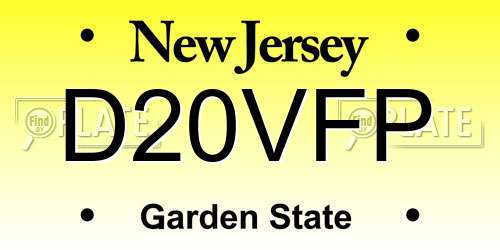 D20VFP New Jersey License Plate