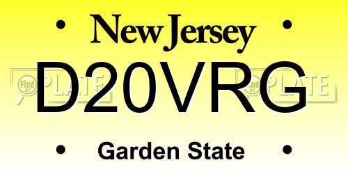 D20VRG New Jersey License Plate