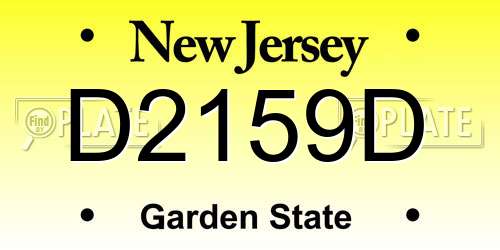 D2159D New Jersey License Plate