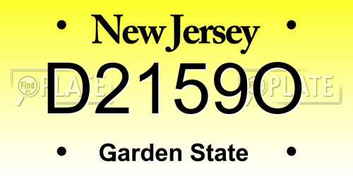D2159O New Jersey License Plate