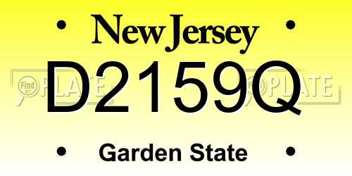 D2159Q New Jersey License Plate