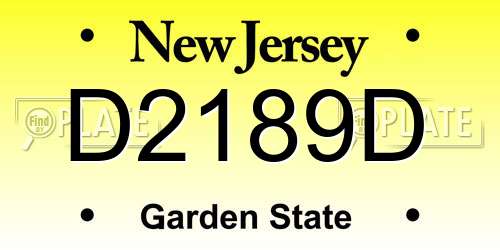 D2189D New Jersey License Plate