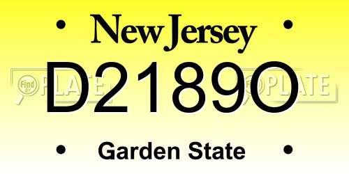 D2189O New Jersey License Plate