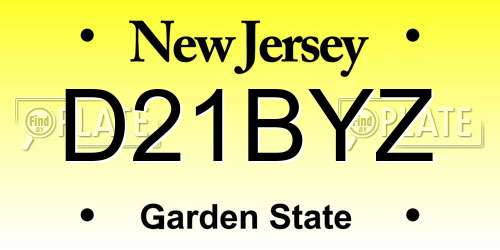 D21BYZ New Jersey License Plate