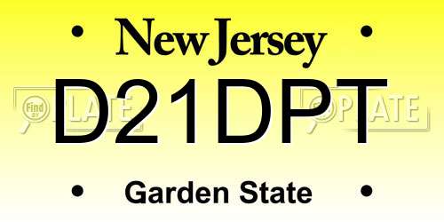D21DPT New Jersey License Plate