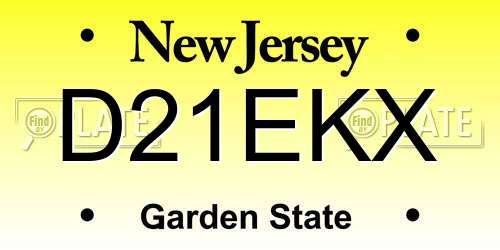D21EKX New Jersey License Plate