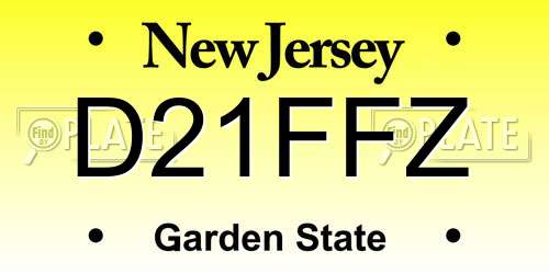 D21FFZ New Jersey License Plate