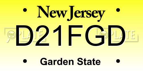 D21FGD New Jersey License Plate
