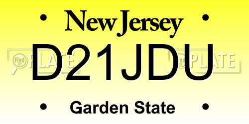 D21JDU New Jersey License Plate