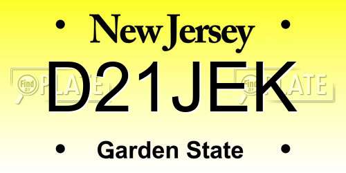 D21JEK New Jersey License Plate
