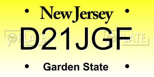 D21JGF New Jersey License Plate