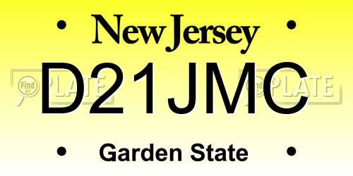 D21JMC New Jersey License Plate