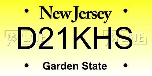 D21KHS New Jersey License Plate