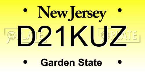 D21KUZ New Jersey License Plate