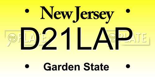D21LAP New Jersey License Plate