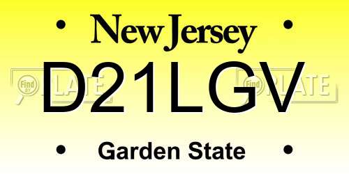 D21LGV New Jersey License Plate