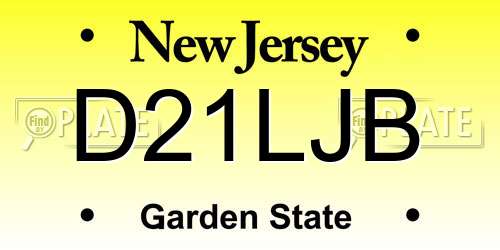 D21LJB New Jersey License Plate