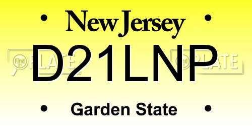 D21LNP New Jersey License Plate